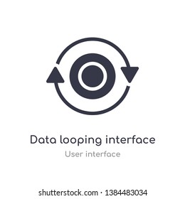 data looping interface outline icon. isolated line vector illustration from user interface collection. editable thin stroke data looping interface icon on white background