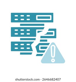 Data Loss dual tone blue color, mini illustration icon. use for modern concept, print, UI, UX kit, web and app development. Vector related to risk management, business, finance.