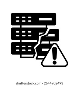 Glifo de Perda de Dados, mini ícone de ilustração. use para conceito moderno, impressão, interface do usuário, kit UX, web e desenvolvimento de aplicativos. Vetor relacionado com gestão de riscos, negócios, finanças.


