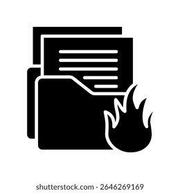 Data Loss glyph, mini illustration icon. use for modern concept, print, UI, UX kit, web and app development. Vector related to risk management, business, finance.
