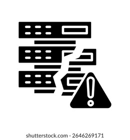 Data Loss glyph, mini illustration icon. use for modern concept, print, UI, UX kit, web and app development. Vector related to risk management, business, finance.
