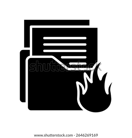 Data Loss glyph, mini illustration icon. use for modern concept, print, UI, UX kit, web and app development. Vector related to risk management, business, finance.
