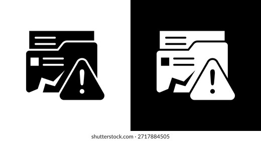 Datenverlust Symbol schwarz und weiß gefüllt.