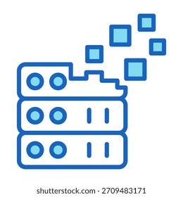 Ícone de perda de dados Ilustração do vetor de estilo de cor azul
