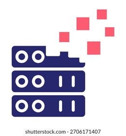 Data Loss Icon Color Fill Style Vector Illustration