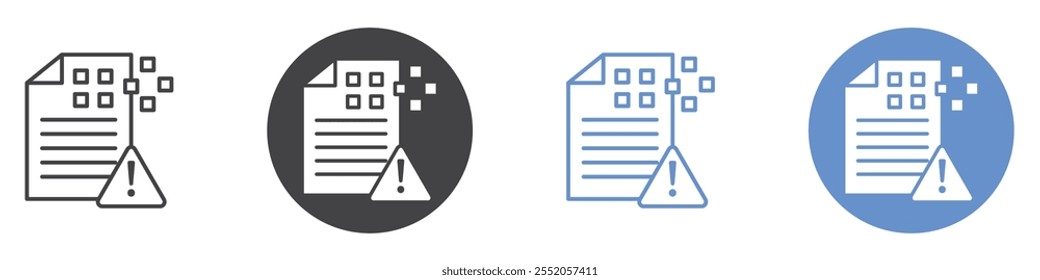 Conjunto de símbolos de línea plana de icono de pérdida de datos.