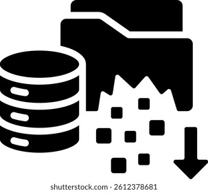 Data Loss Icon Glyph Vector Illustration