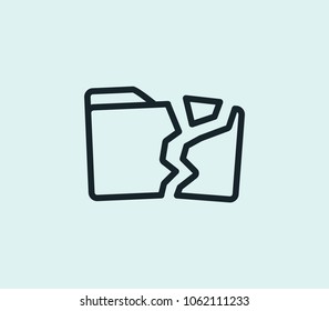 Data loss icon line isolated on clean background. Data loss icon concept drawing icon line in modern style. Vector illustration for your web site mobile logo app UI design.