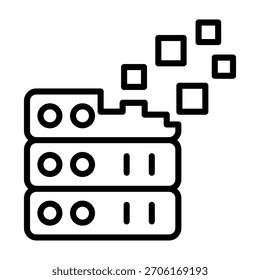 Data Loss Icon Line Style Vector Illustration