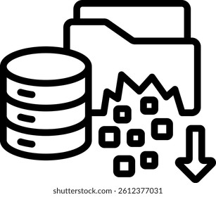 Data Loss Icon Outline Vector Illustration