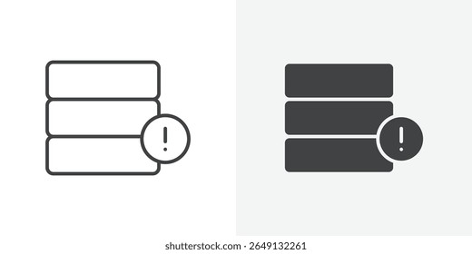 Data loss icon Outline vector sign