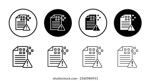 Data loss icon Symbol mark in filled style