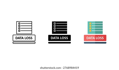 Data loss icons, database error symbols, file corruption