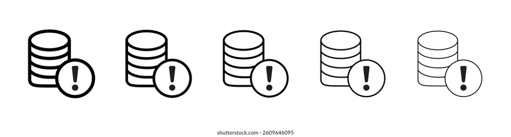 Data loss icons vectors set in different stroke lines