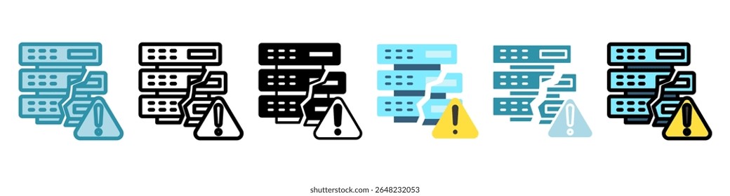 Data Loss multi style, mini illustration icon set. Vector for modern concept, print, UI, UX kit, web and app development. Related to risk management, business, finance.