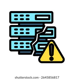 Data Loss outline color, mini illustration icon. use for modern concept, print, UI, UX kit, web and app development. Vector related to risk management, business, finance.

