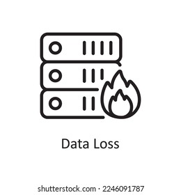 Data Loss Outline Icon Design illustration. Web Hosting And Cloud Services Symbol on White background EPS 10 File