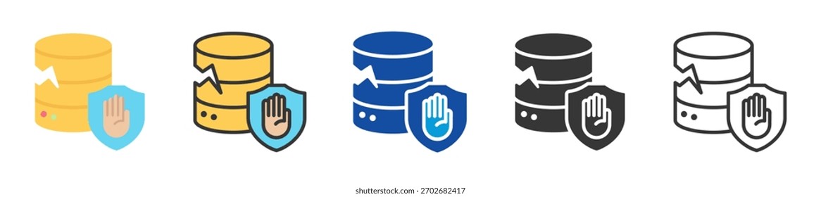 data loss prevention icon set multi style various collection