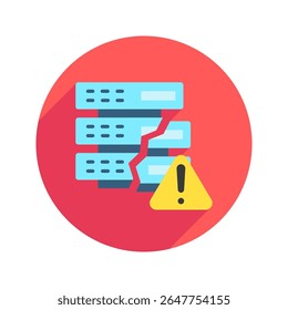 Data Loss rounded color, mini illustration icon. use for modern concept, print, UI, UX kit, web and app development. Vector related to risk management, business, finance.