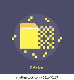 Data Loss, Software Error - Isolated Flat Vector Illustration.