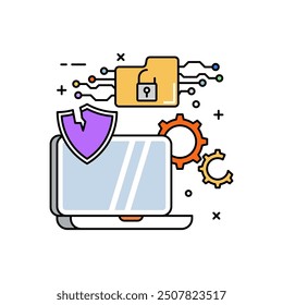 Icono de color de relleno de datos perdidos, Ilustración vectorial.