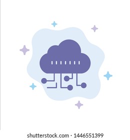 Data, Manage, Technology Blue Icon on Abstract Cloud Background