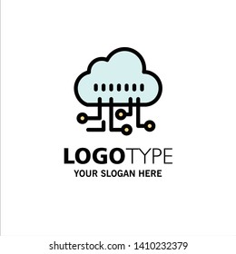 Data, Manage, Technology Business Logo Template. Flat Color