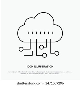 Data, Manage, Technology Line Icon Vector