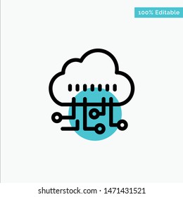 Data, Manage, Technology turquoise highlight circle point Vector icon. Vector Icon Template background