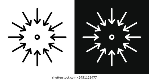 Data Management Centralized Icon Set Depicting Enterprise Hub and Client Focus Strategies