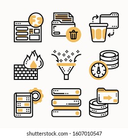 Data Management Color icons Pack vector
