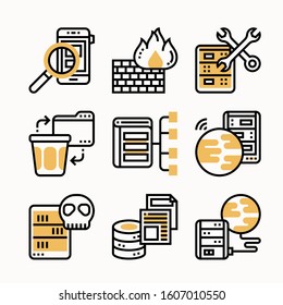Data Management Color icons Pack vector