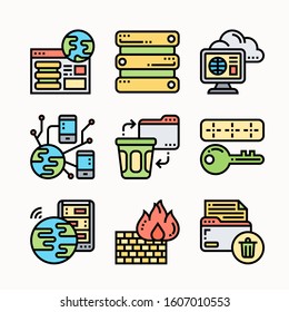 Data Management Color icons Pack vector