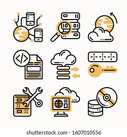 Data Management Color icons Pack vector