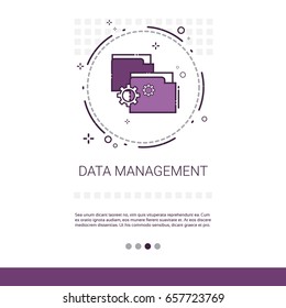 Data Management Content Marketing Web Banner With Copy Space Vector Illustration