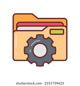 Data Management Filled Icons , Vector illustration