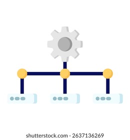 Data management flat color icon. Simple vector icon design in flat color style. Editable vector format