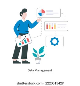 Ilustración vectorial de diseño de estilo plano de Data Management. ilustración de stock