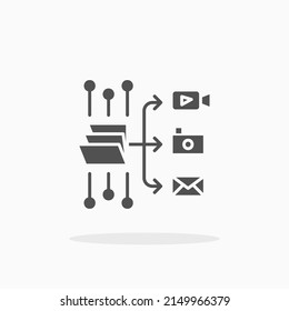 data management glyph icon. Can be used for digital product, presentation, print design and more.