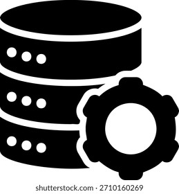 Vector de ilustración de icono de glifo de administración de datos
