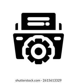 data management glyph icon. Strong and solid vector icon for websites, mobile interfaces, presentations, and visual branding. High quality and easy to edit.