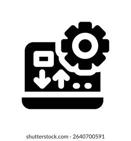 data management glyph icon. Strong and solid vector icon for websites, mobile interfaces, presentations, and visual branding. High quality and easy to edit.