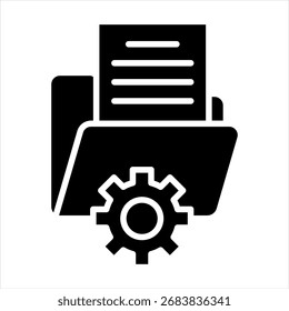 Ilustración vectorial de iconos de glifo de administración de datos