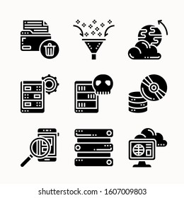 Data Management Glyph icons Pack vector