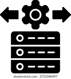 Diseño de iconos de estilo de glifo de administración de datos