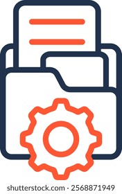 Data Management Icon Color Line Vector Illustration
