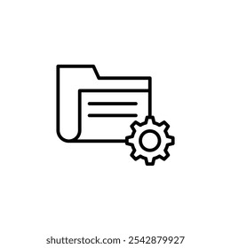 Icono de gestión de datos. Iconos rellenos y de trazo de línea
