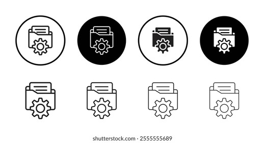 Data management icon Line Art Logo set