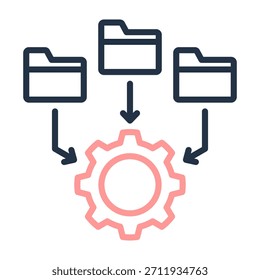 Data Management Icon Line Color Design Vector Illustration