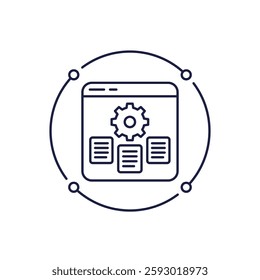 data management icon in line design